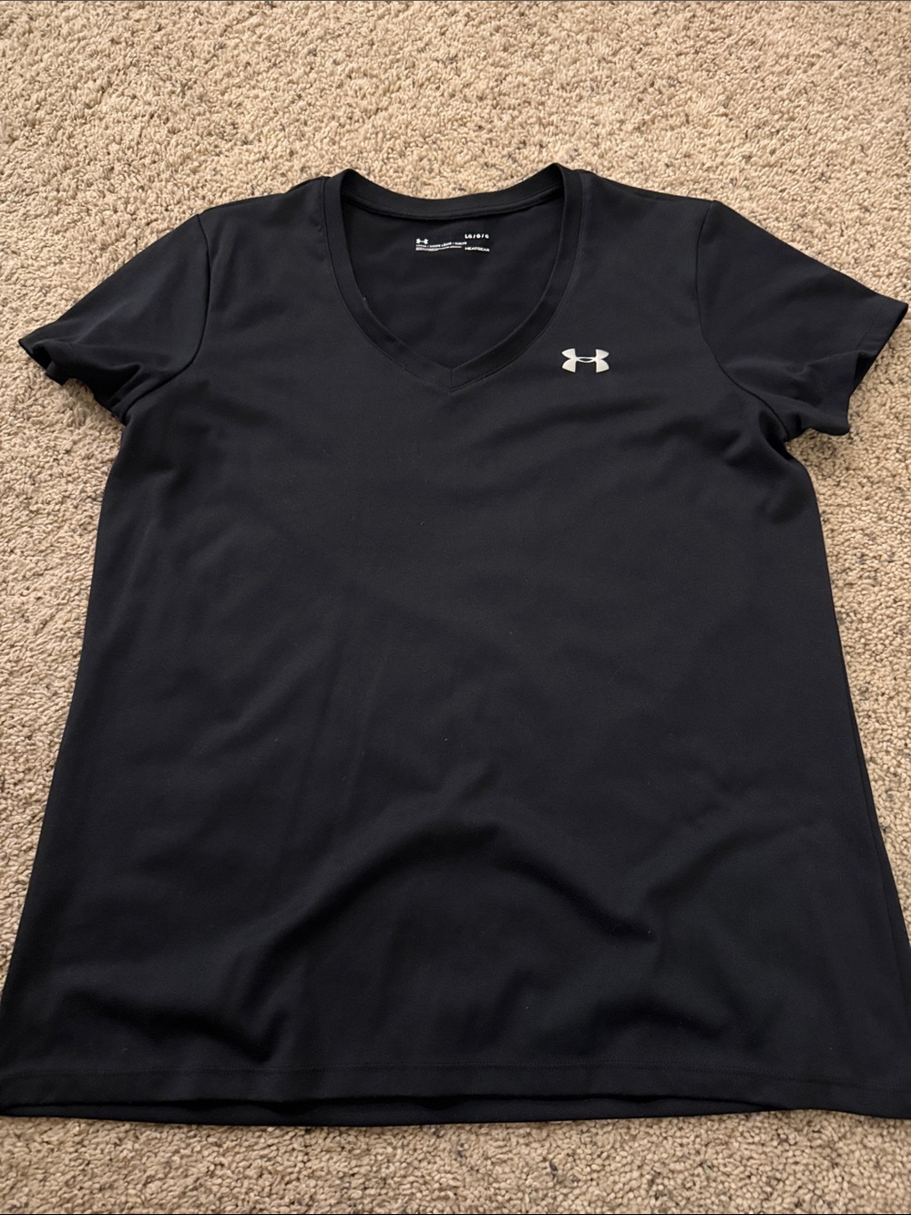 Under Armour Black V-Neck Short Sleeve Performance Tee